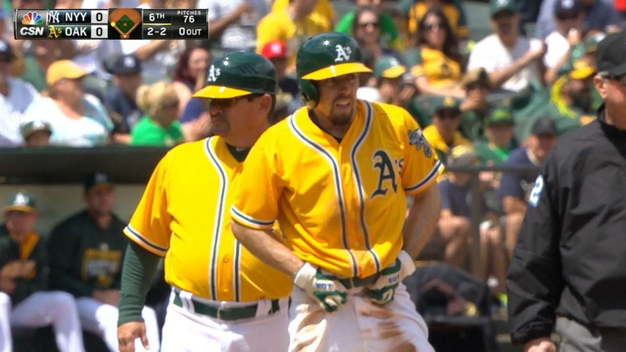 Burns setting the table atop A's lineup
