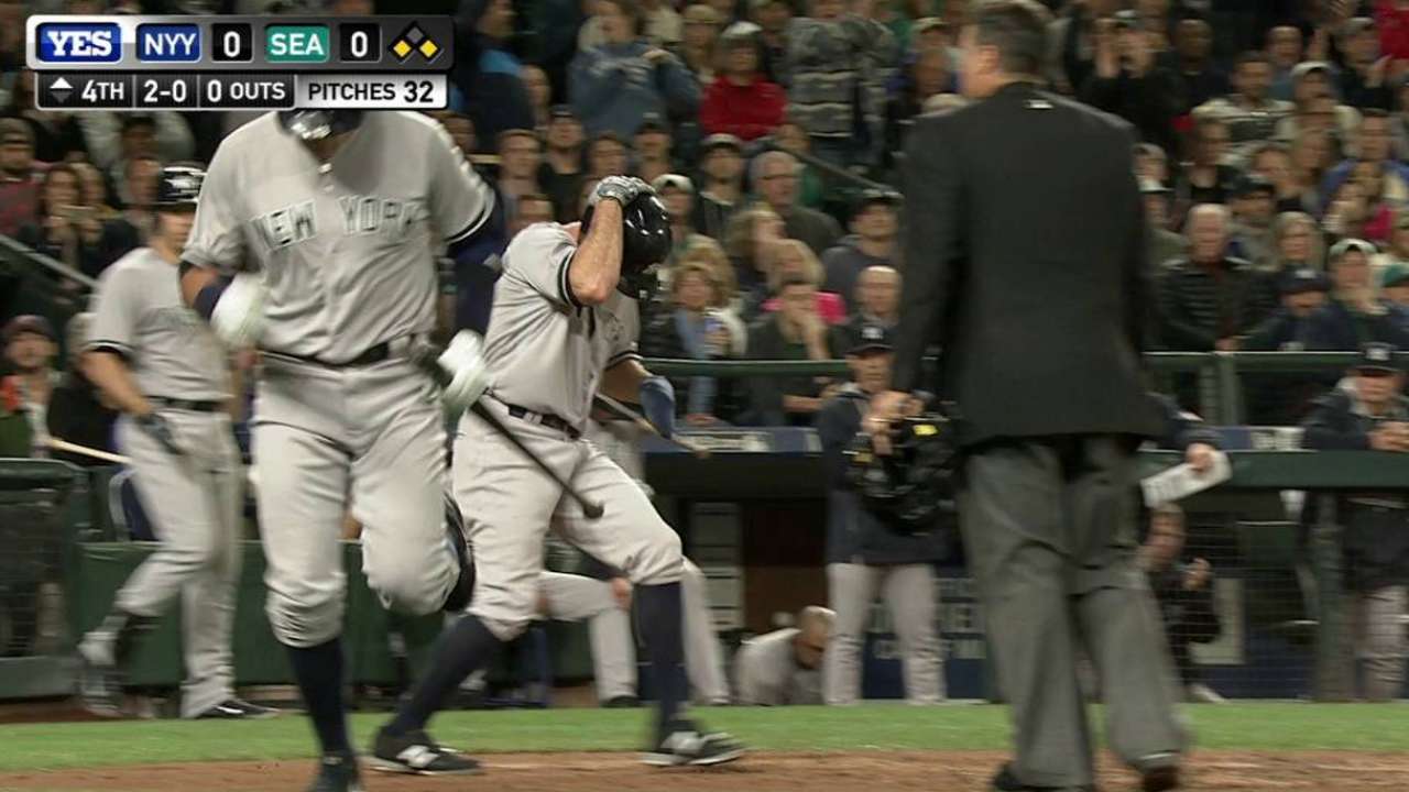 Gardner scores on wild pitch