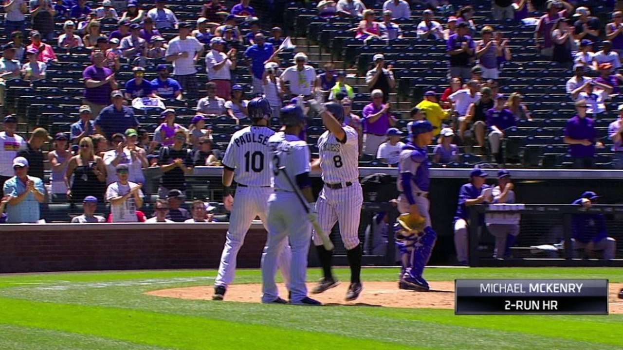 McKenry powers Rox past LA to open twin bill