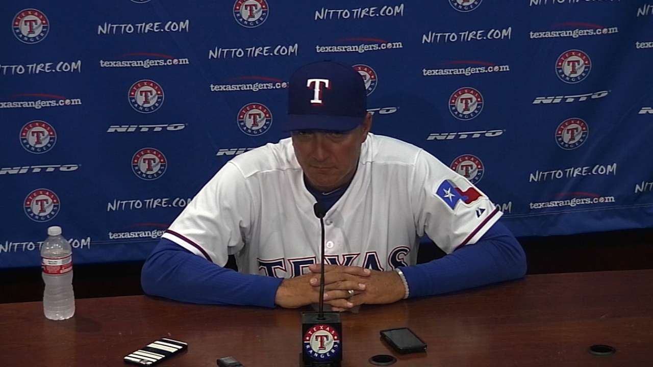 Banister on Rangers' 9-2 loss