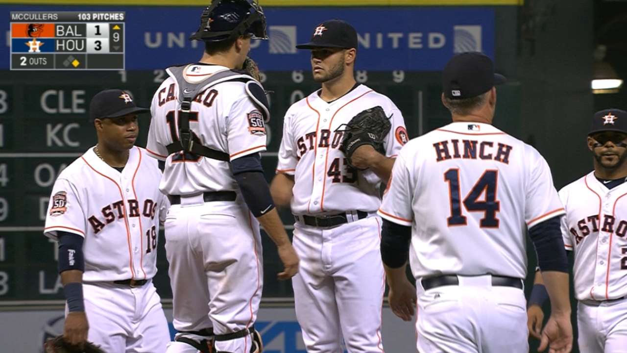 Hinch keeps McCullers in game