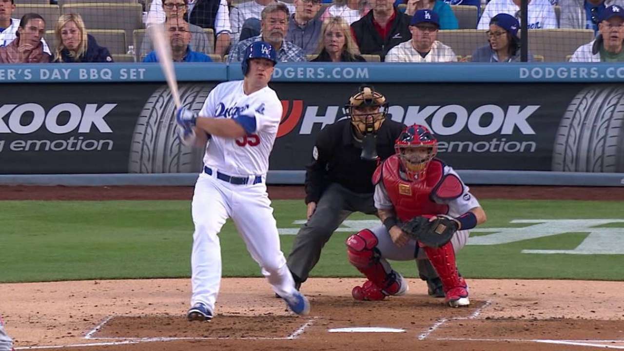 Schebler's first career hit