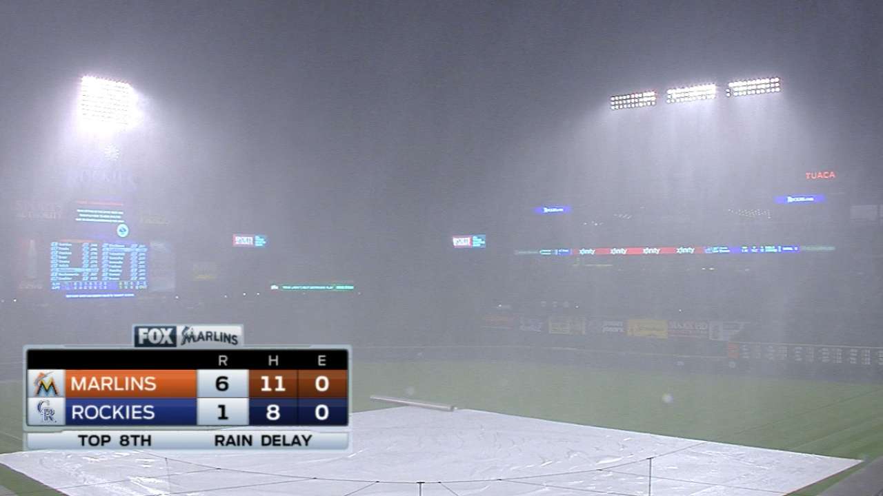 Rain causes delay in Denver