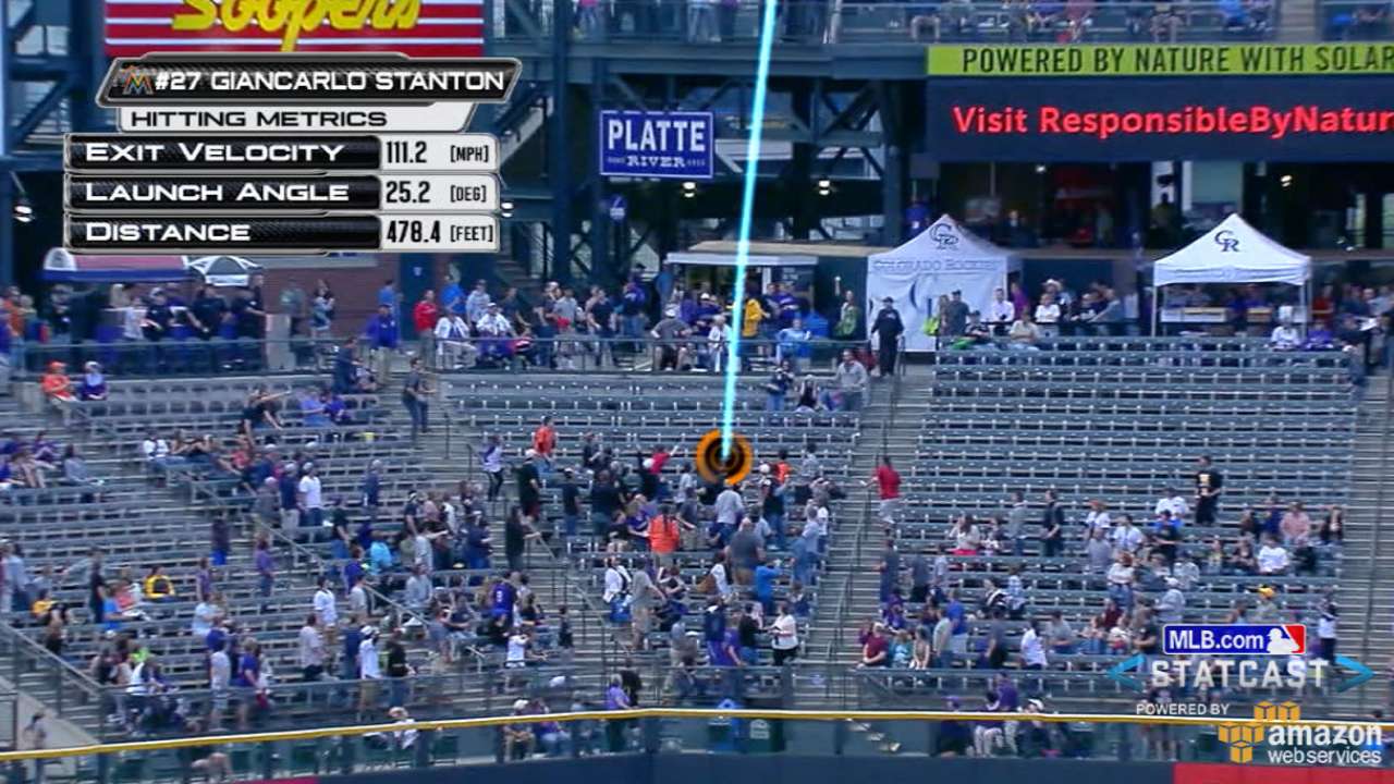 Stanton in swing of things at Coors Field