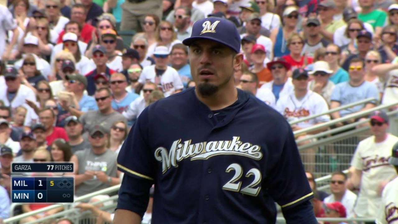 Garza works out of jam