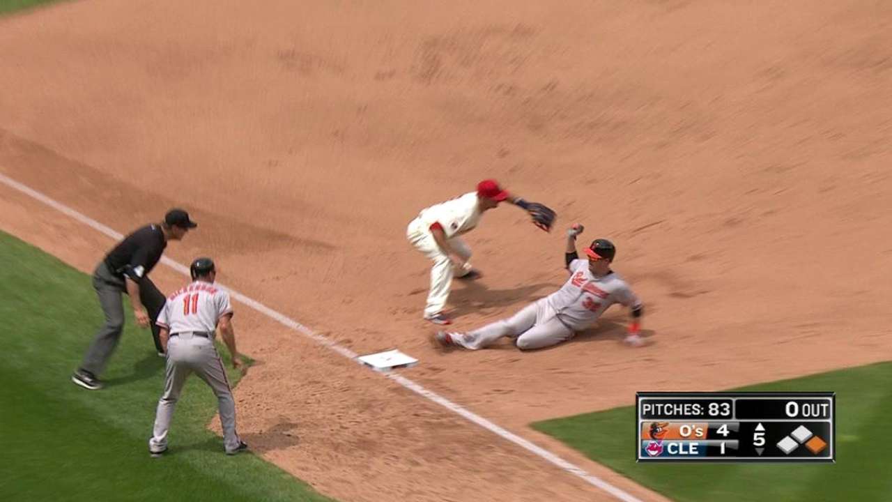 Wieters triples to lead off 5th