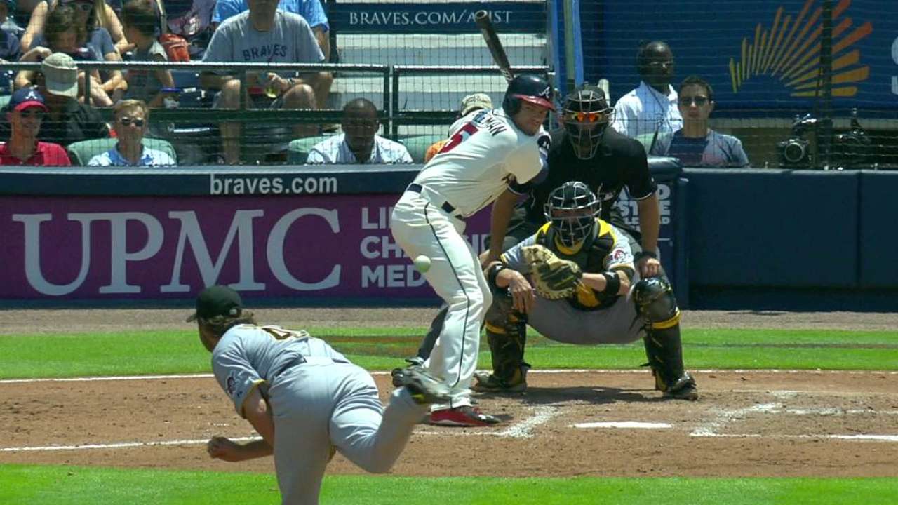 Freeman hit by a pitch from Cole