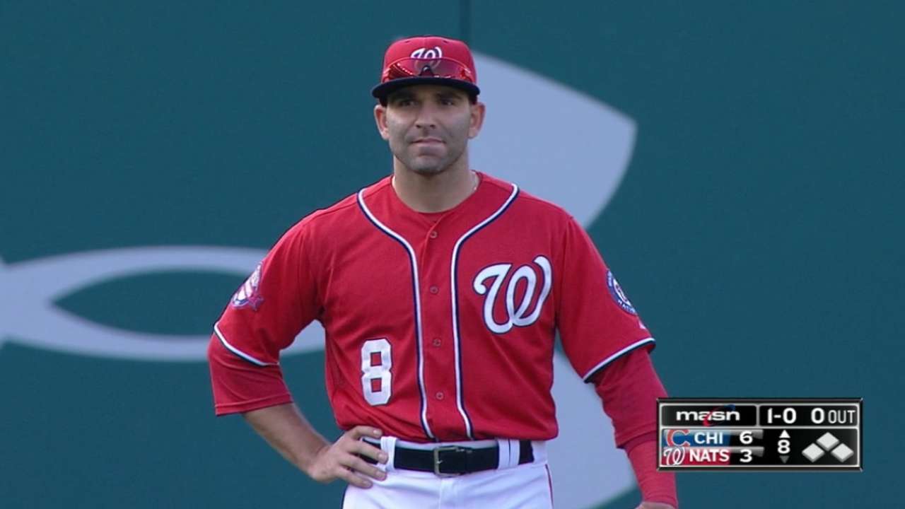 Span's back spasms put Espinosa in outfield