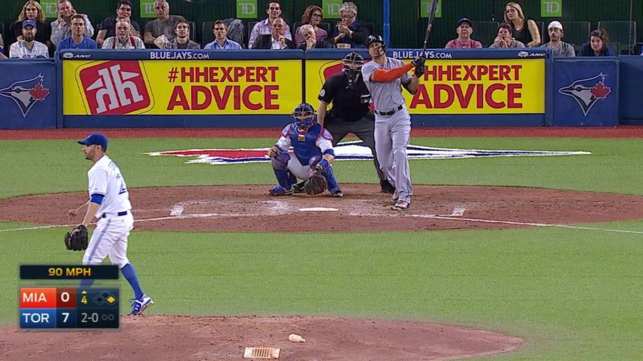 Marlins fueron castigados por los bates de Azulejos