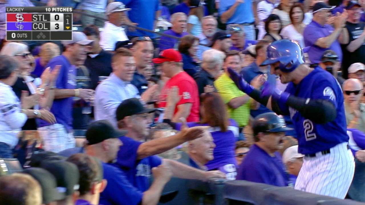 Rockies make quick work of Lackey, Cards