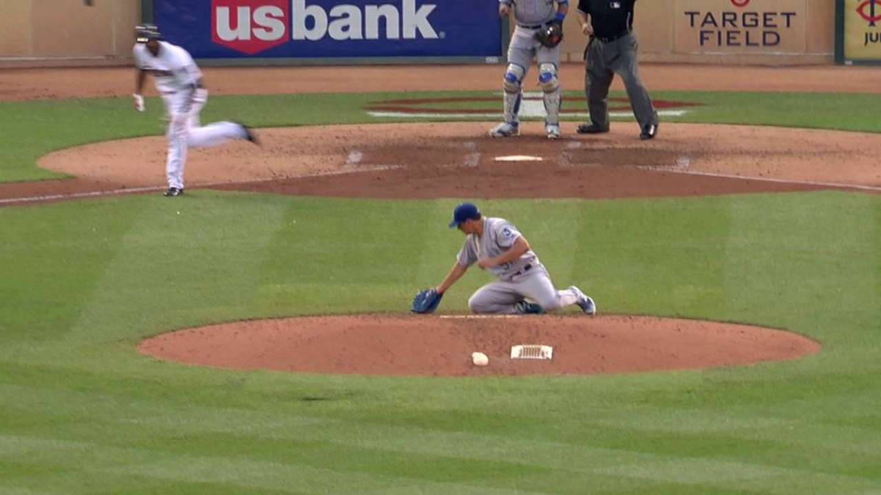 Vargas hit by liner, gets out