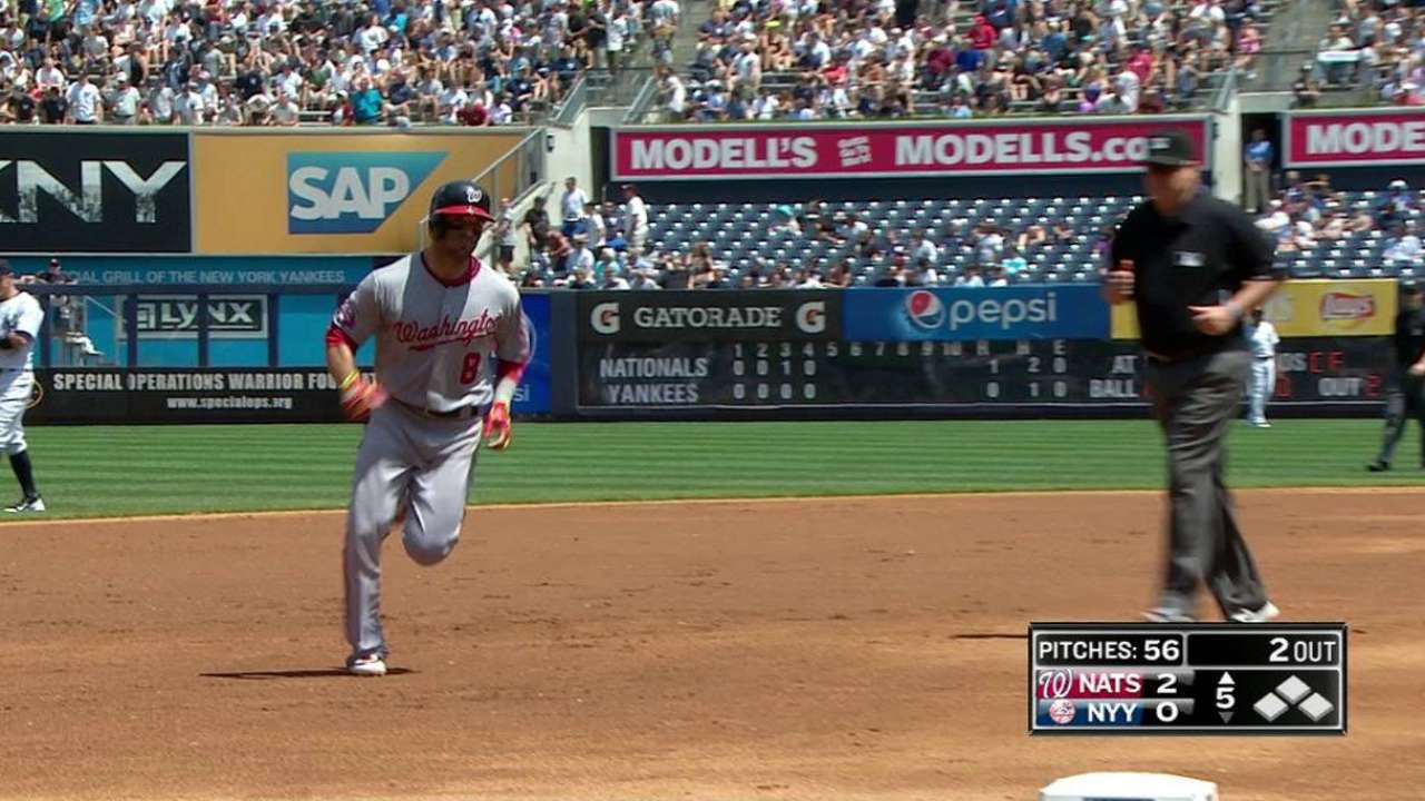 Espinosa makes first career start at 1B