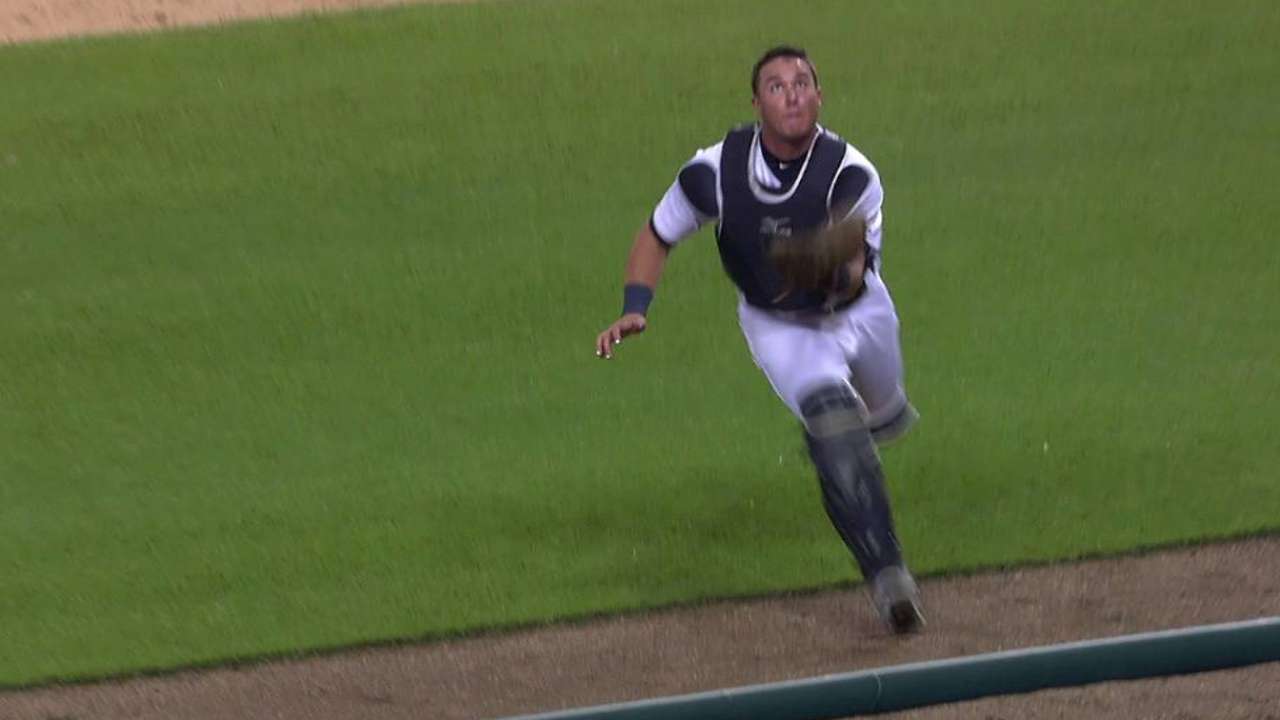 McCann's sliding catch on bunt