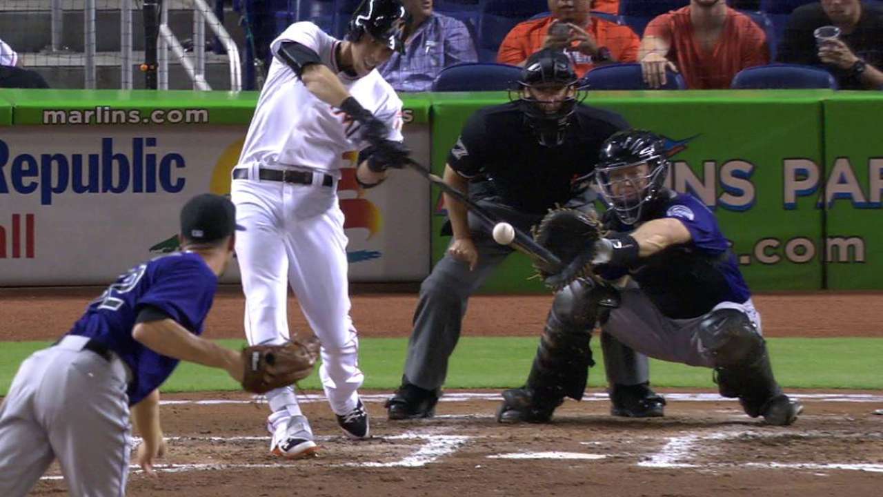 Yelich's RBI triple