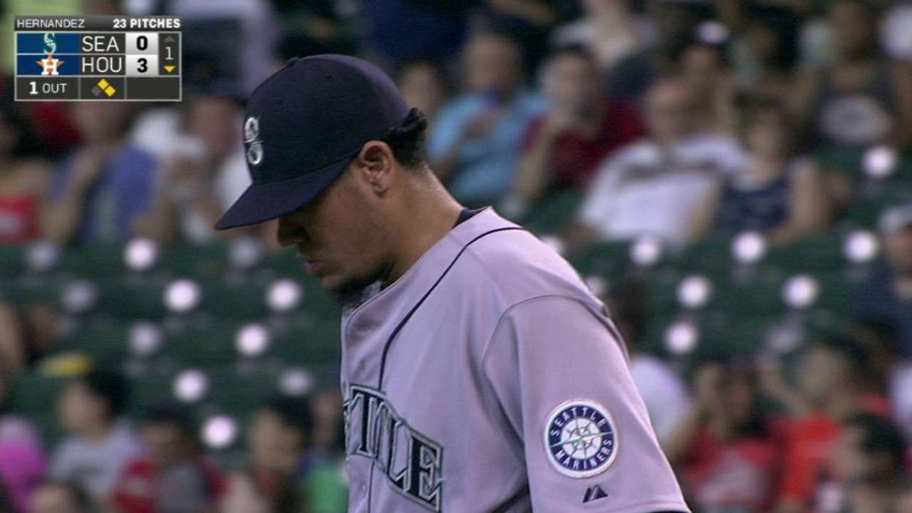 Felix unable to get out of first in tough outing