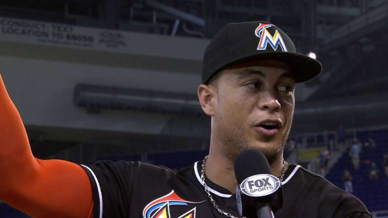 Stanton on at-bats, Latos