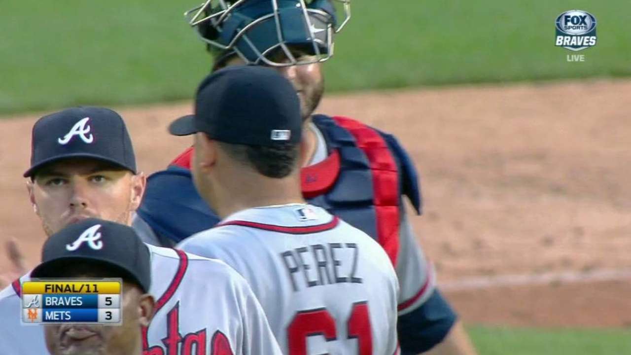 Perez earns first career save