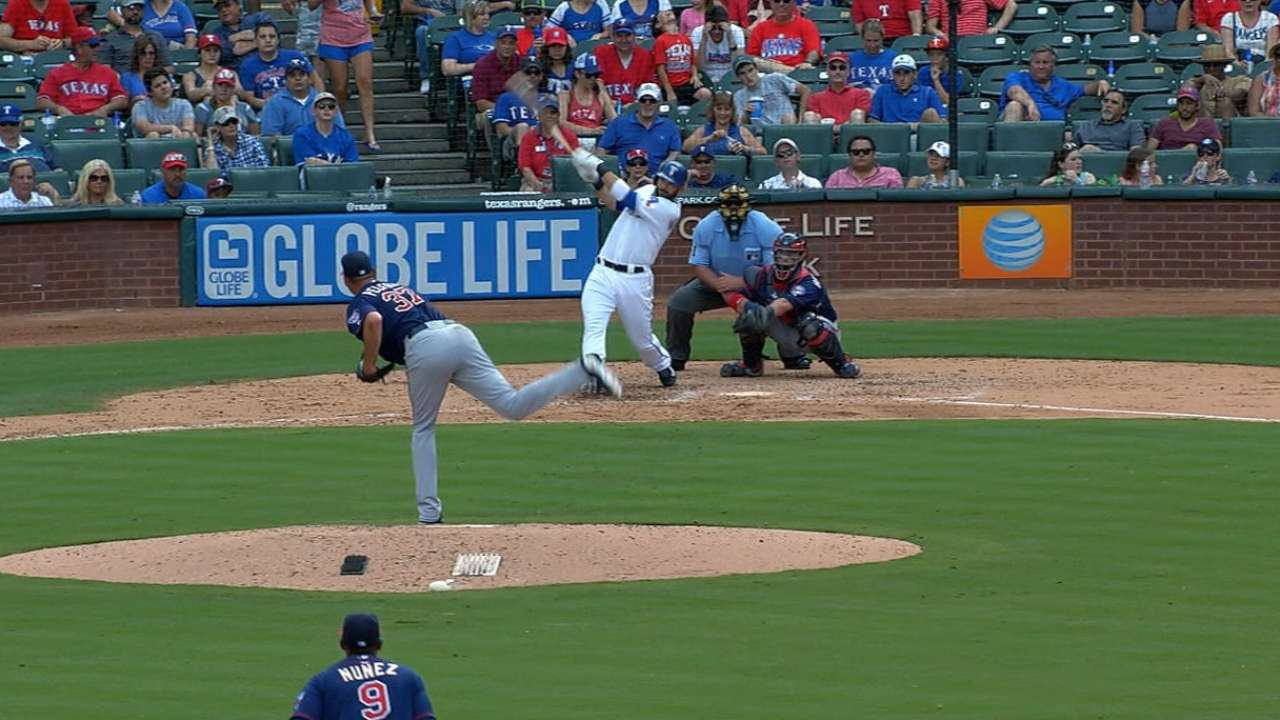 Rangers' six-run 4th inning