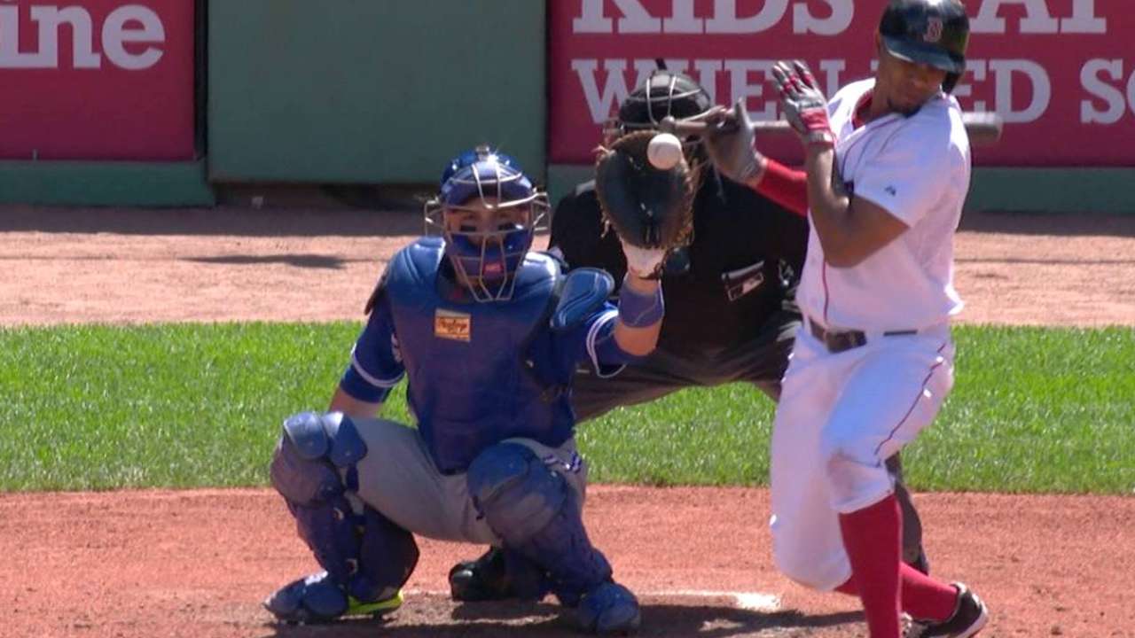 Bogaerts is not hit by a pitch