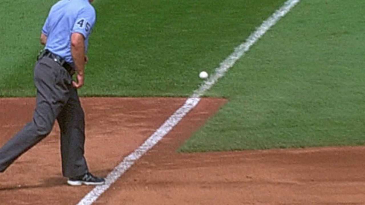 Phillies challenge Utley's foul