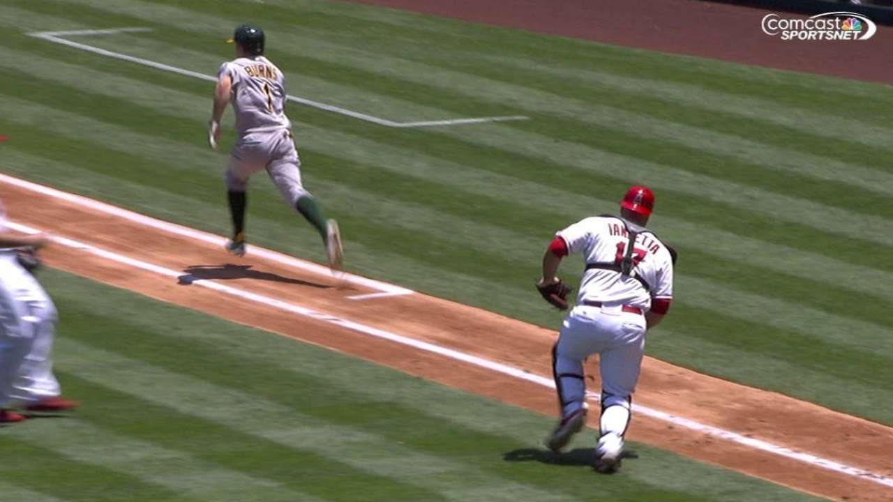 Burns' infield single