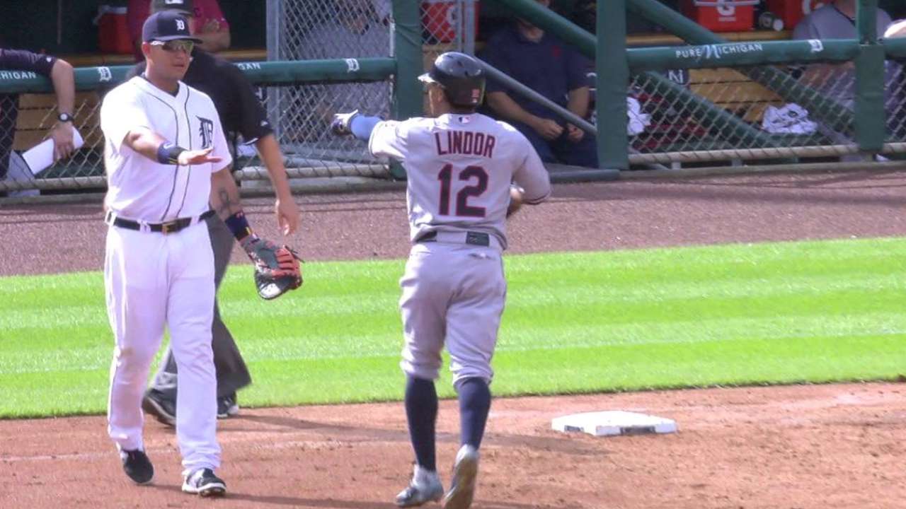 Lindor collects first MLB hit