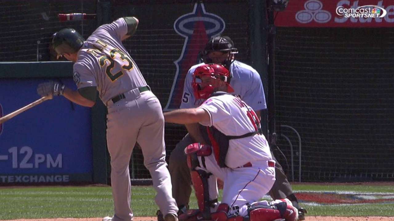 Fuld hit by a pitch, remains in