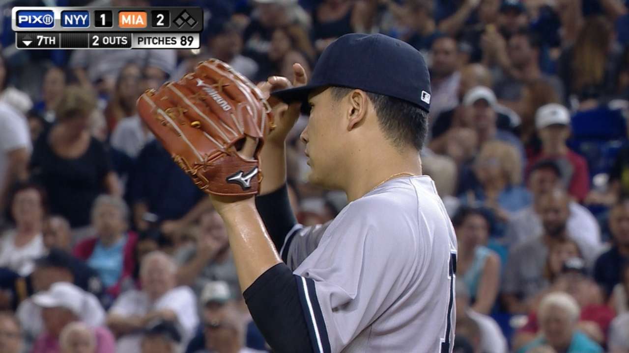 Tanaka holds Marlins to two runs
