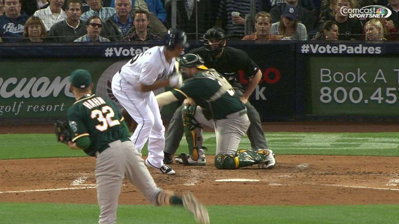 Venable not hit by a pitch