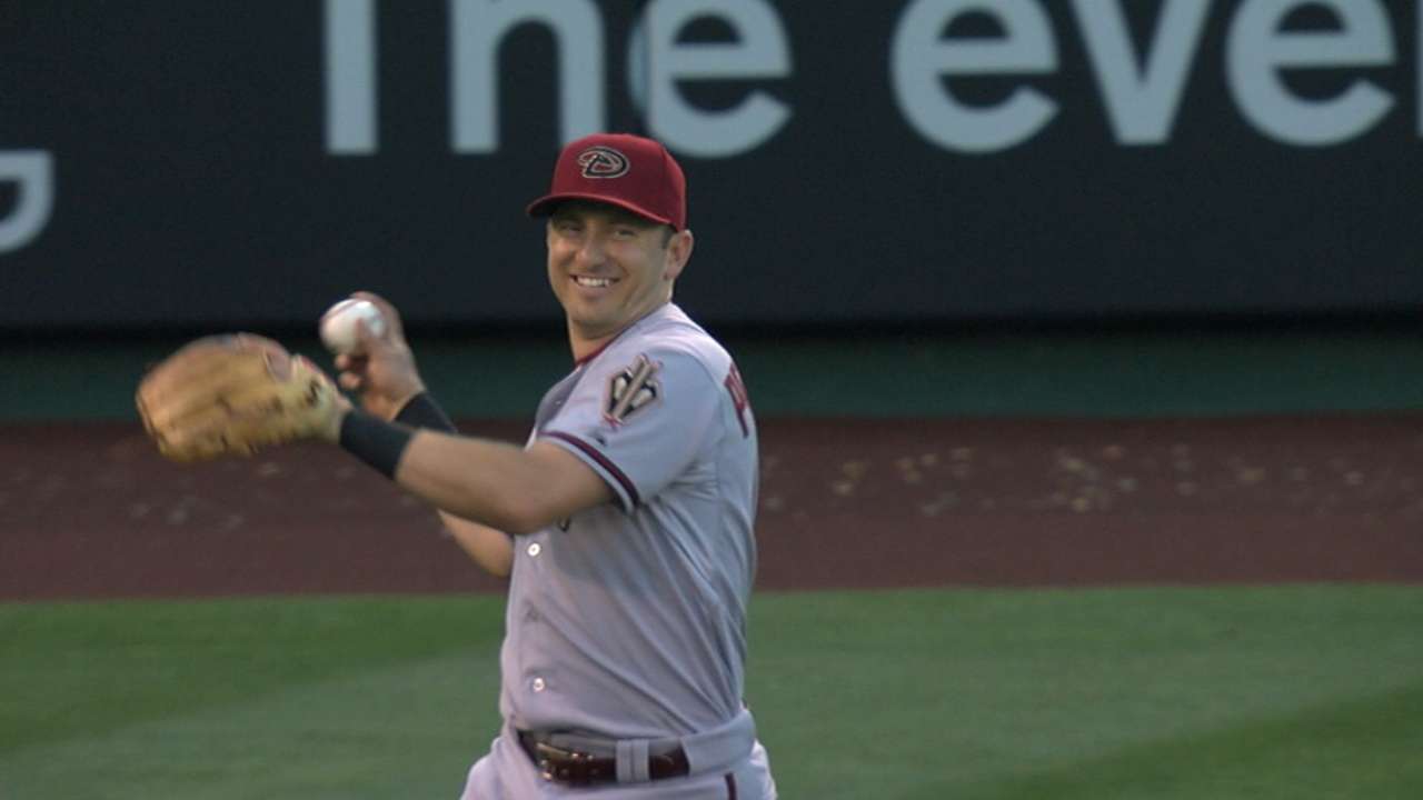 Pennington's debut in outfield