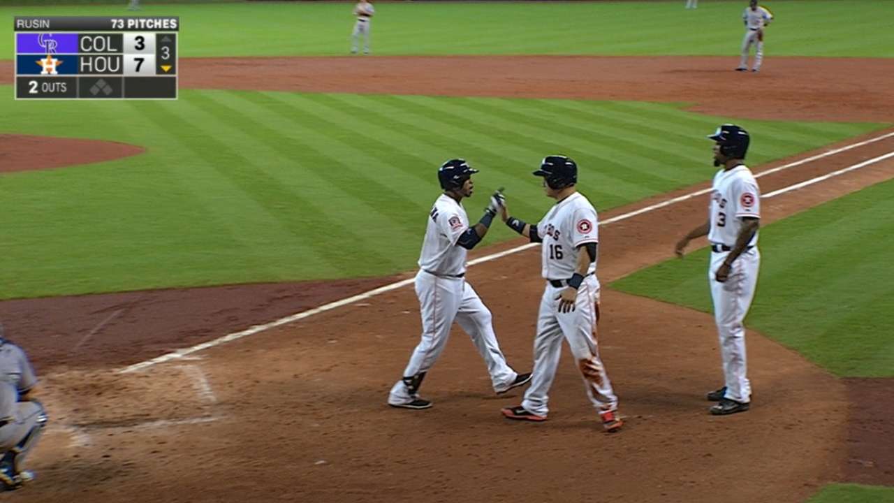 Astros score five runs in 3rd