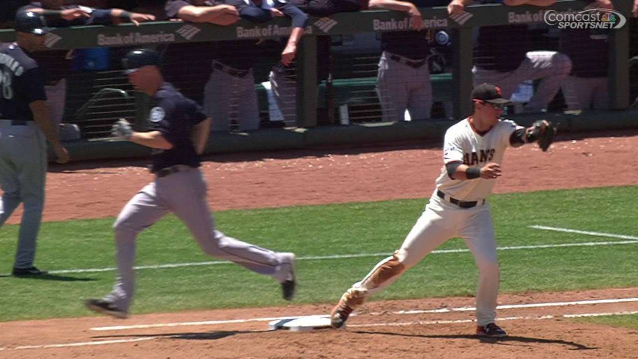 Giants get double play on review