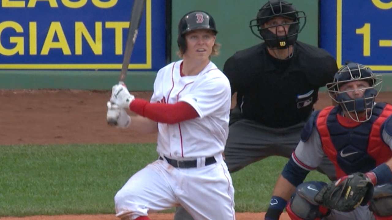 Holt completes first Red Sox cycle since '96