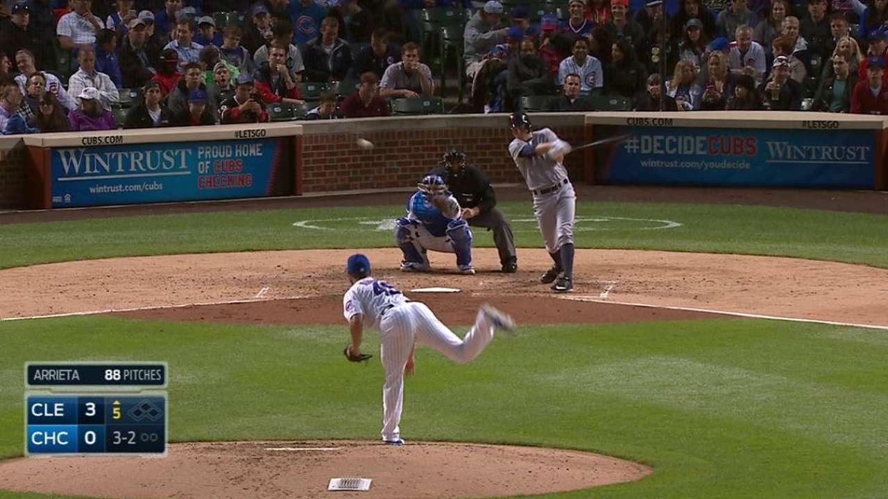 Bauer's first MLB hit