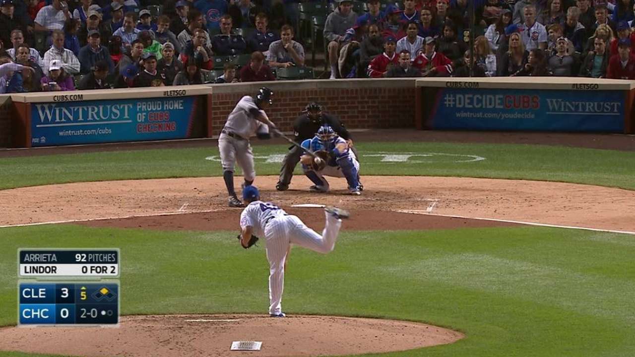 Another first: Lindor nets RBI single