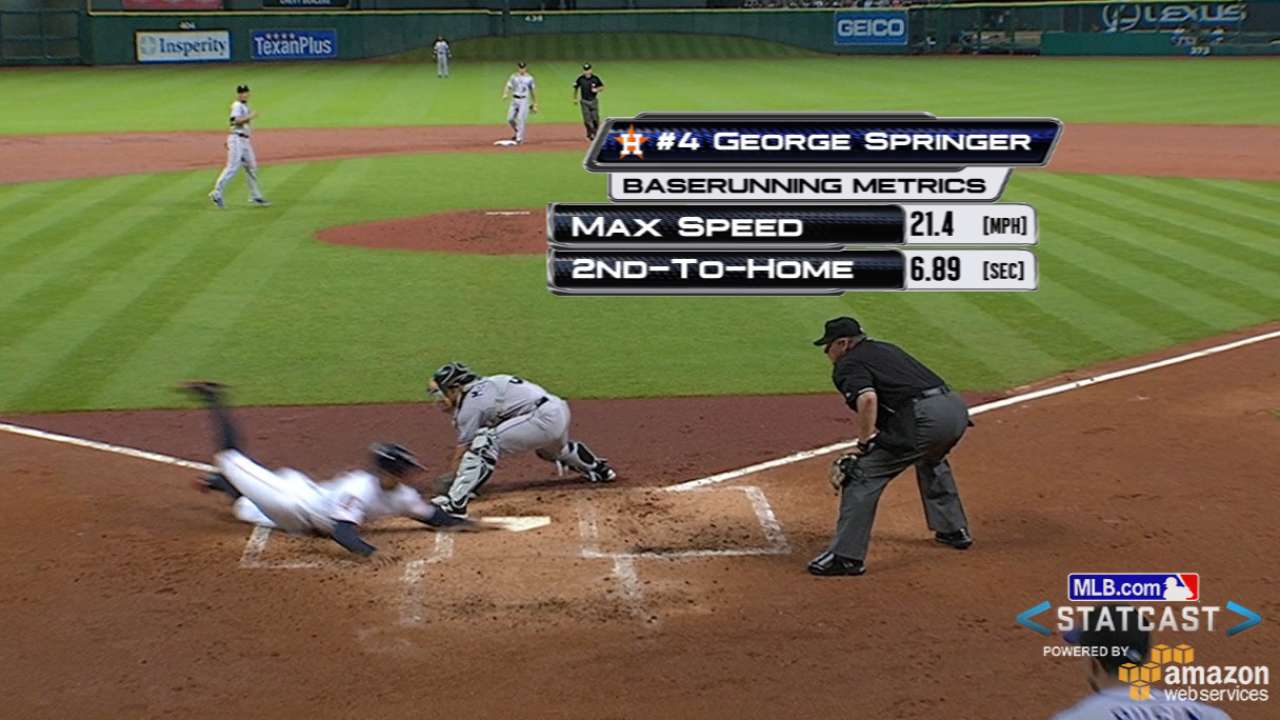 Statcast tracks Springer's mad dash home