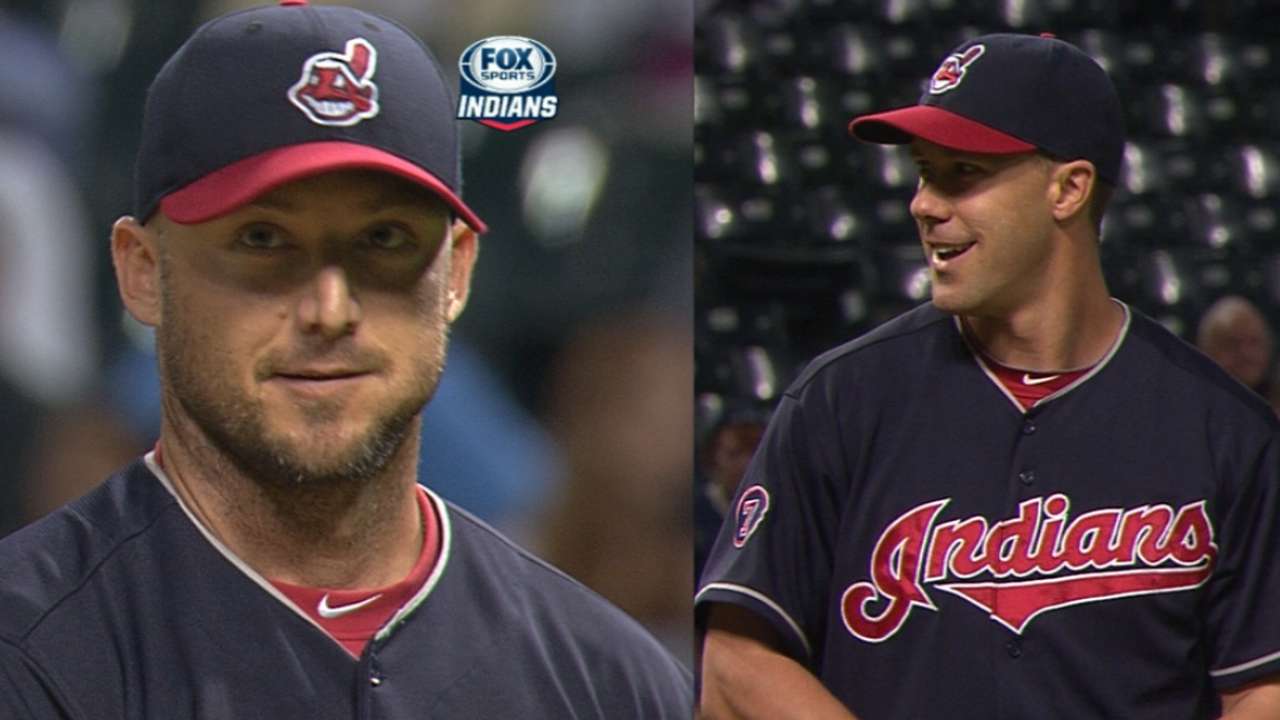 Indians turn to 2 position players to pitch 9th