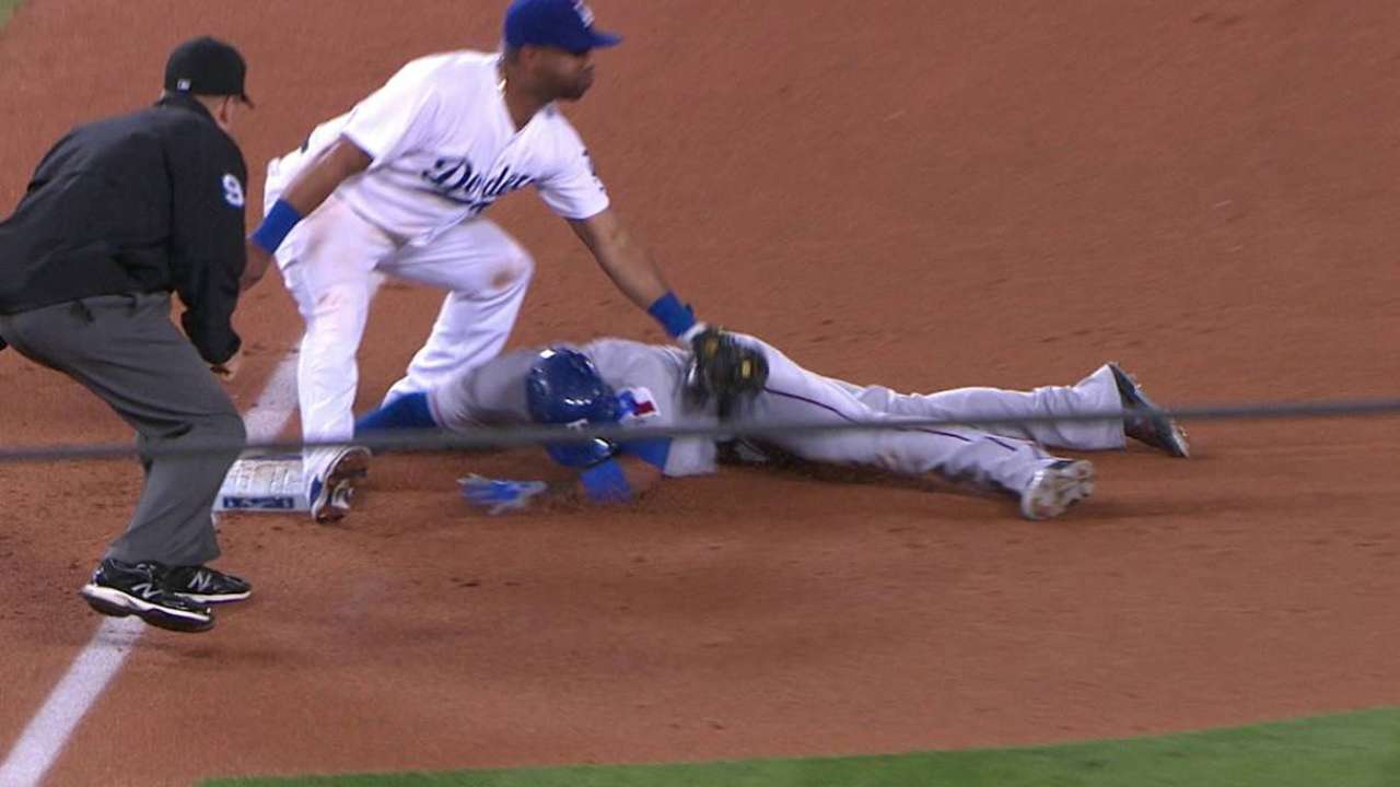 Ethier's throw on time for out