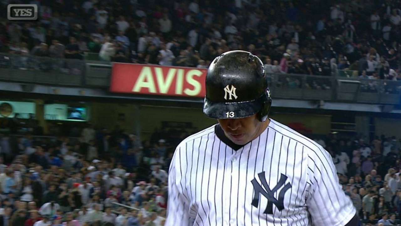 A-Rod flies out in the 8th