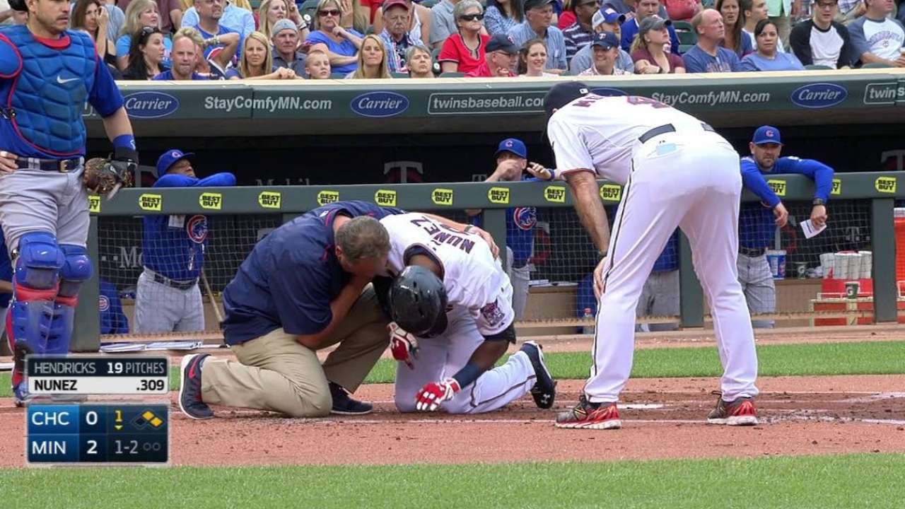 Nunez gets breather a day after hit-by-pitch