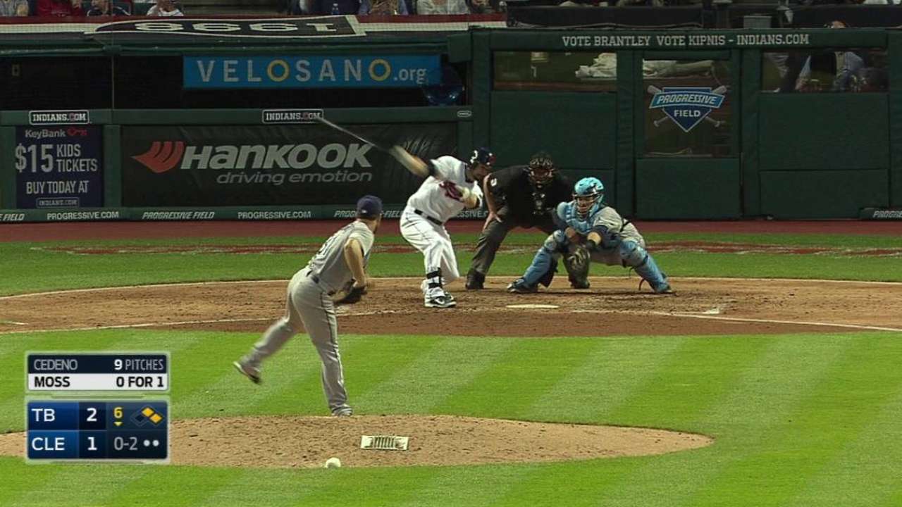 Cedeno strikes out Moss