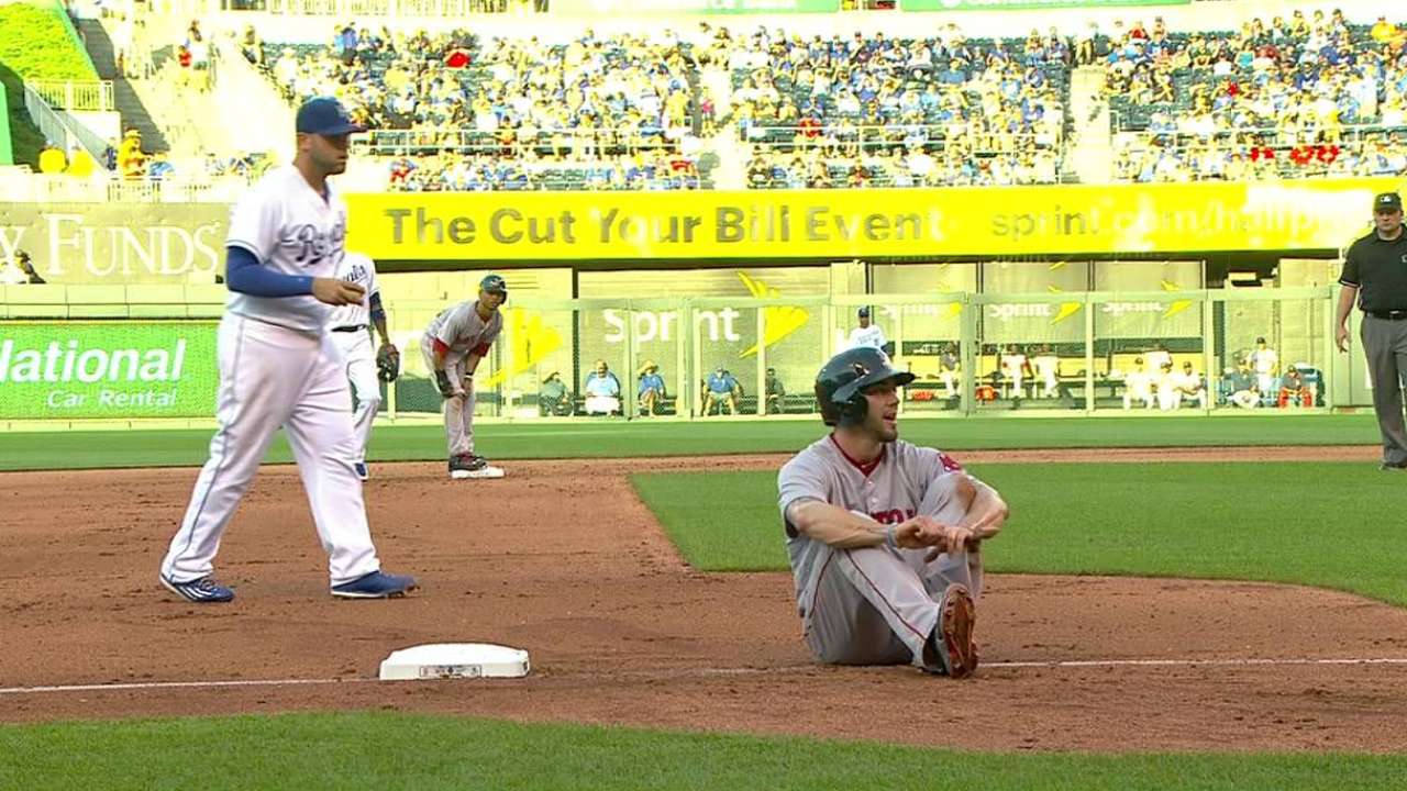Swihart shaken up after slide