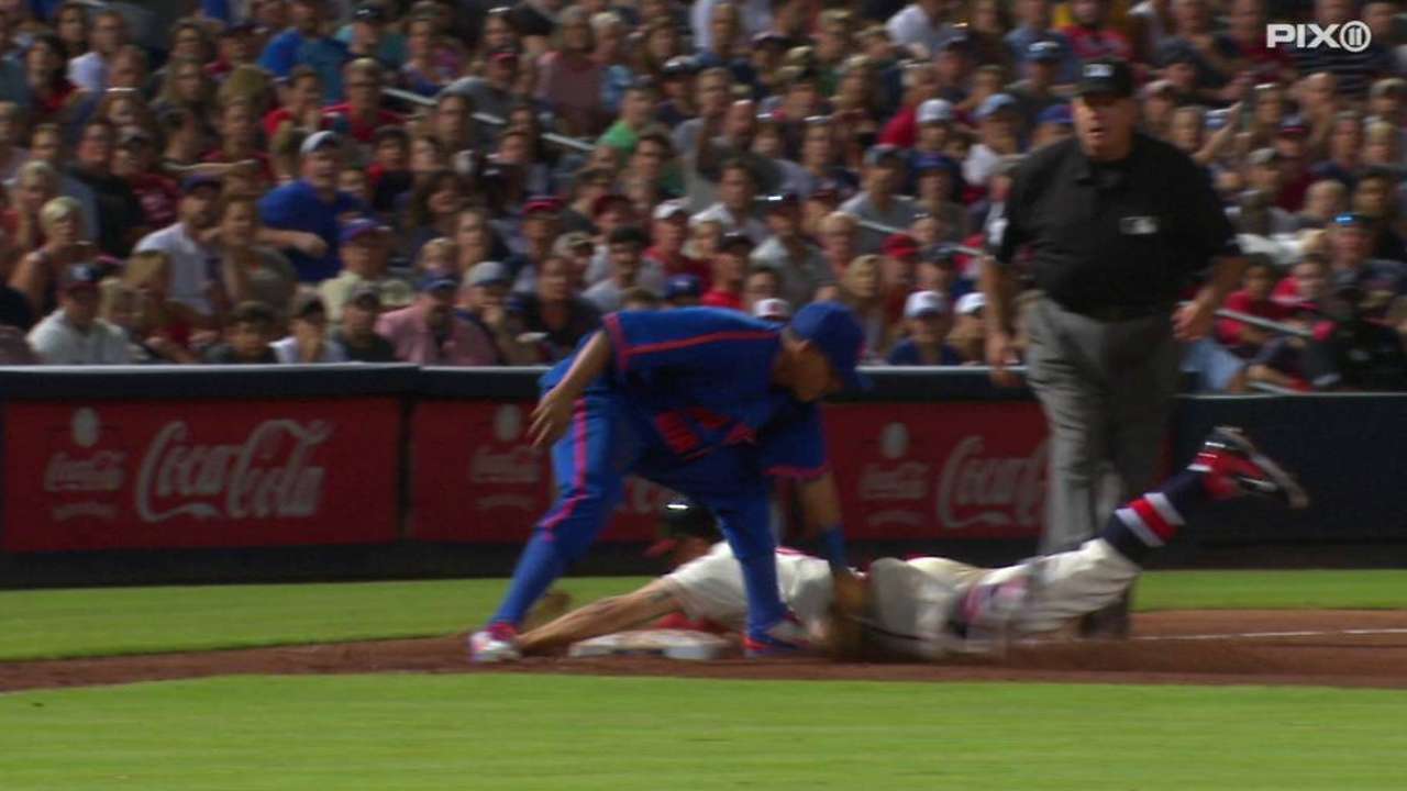 Peterson out at third