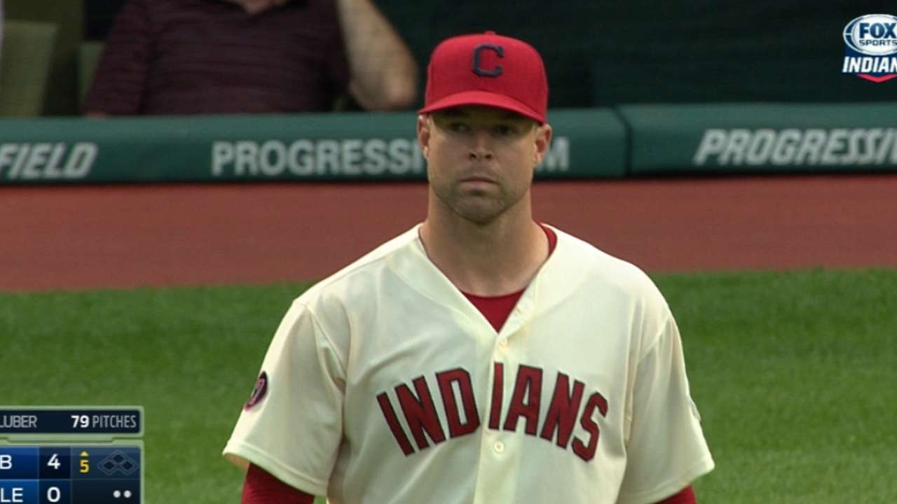 Kluber strikes out the side