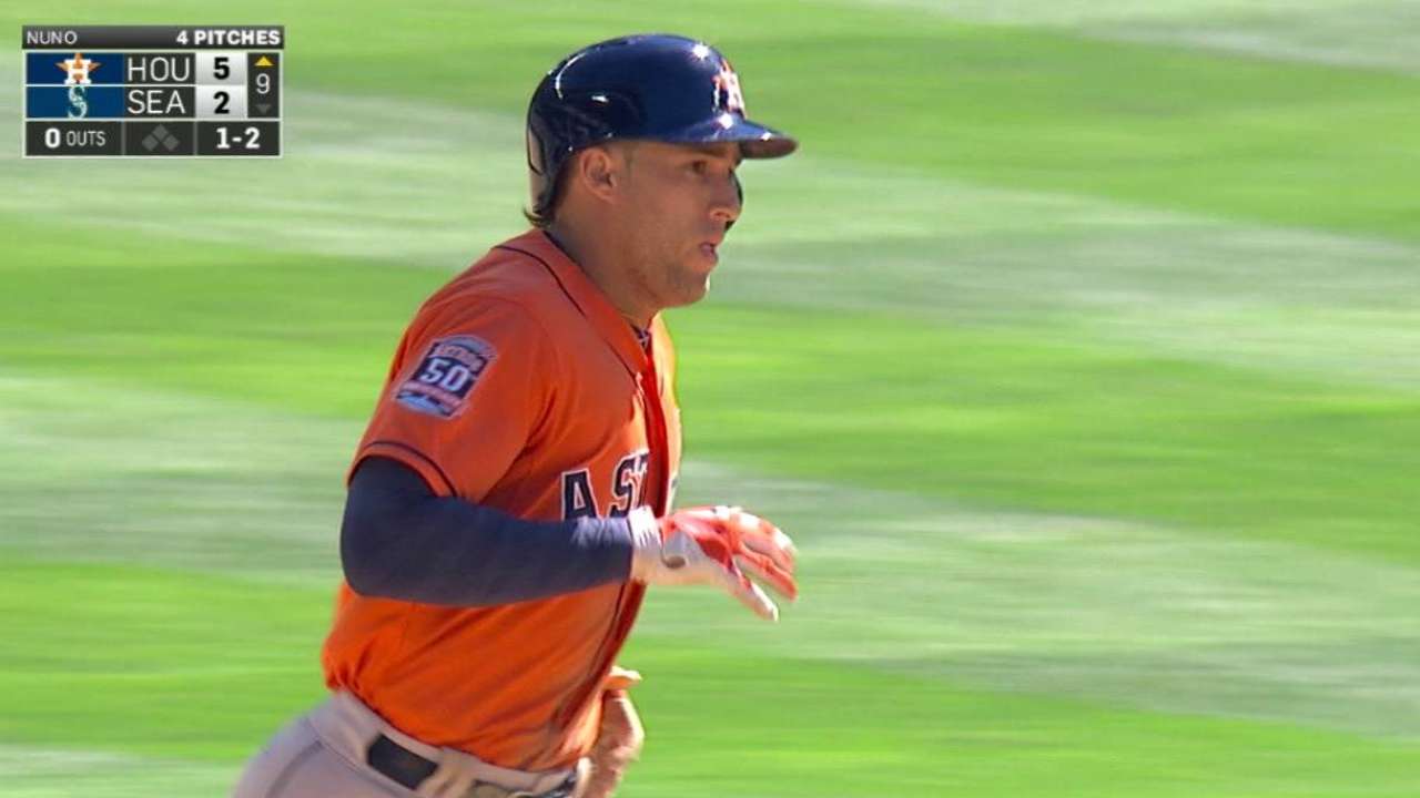 Late homers lead Astros past Mariners