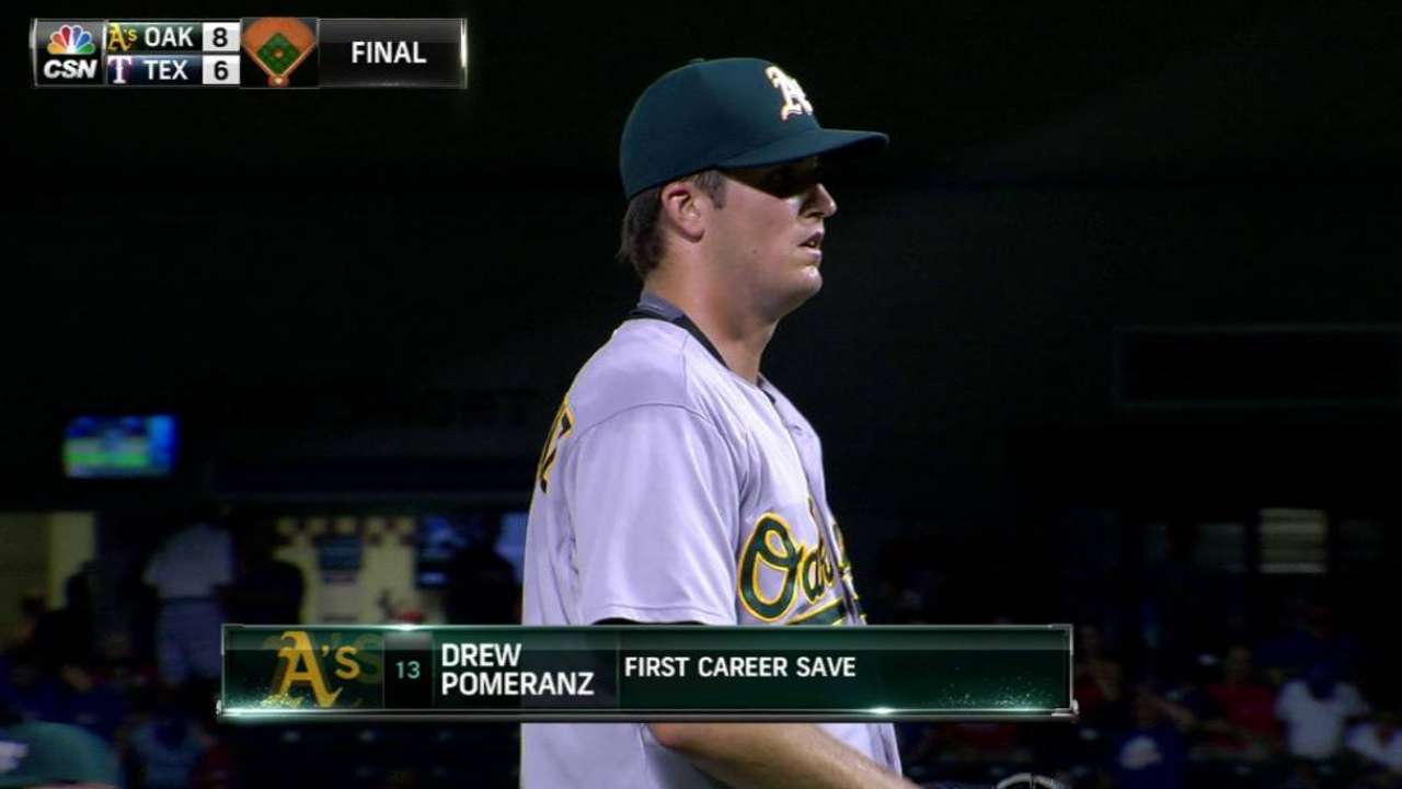 Pomeranz's first career save