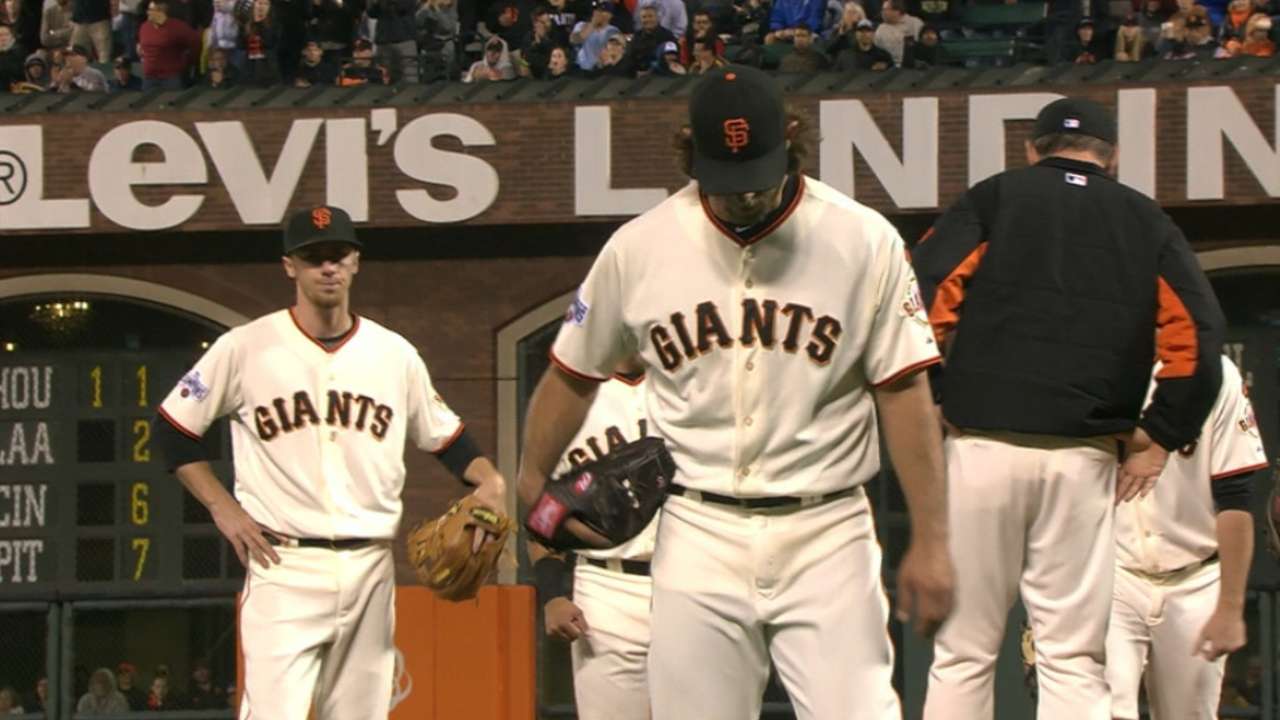 Bumgarner racks up 14 K's vs. Padres