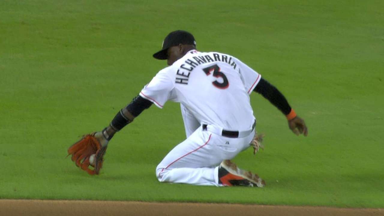 Hechavarria's throw from knee