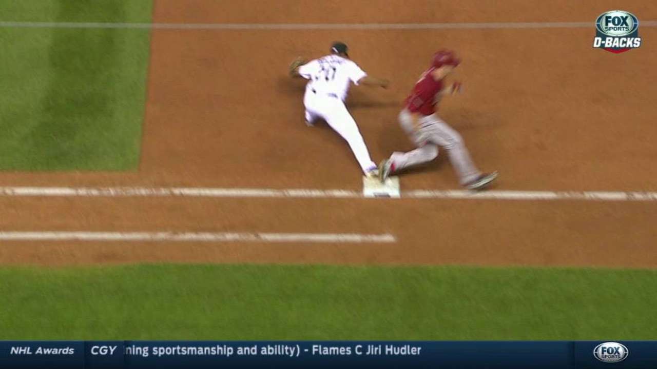 Pollock ruled safe at first