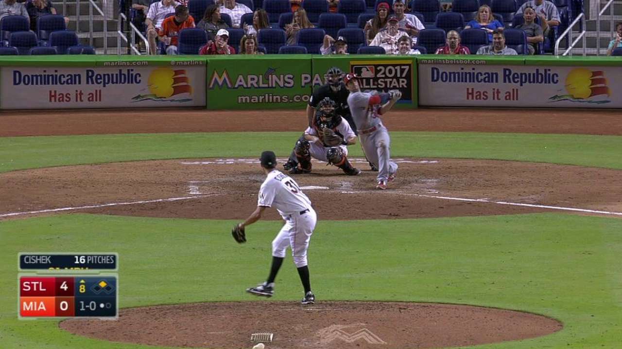 Cardinals' bats back Lynn in sweep of Marlins